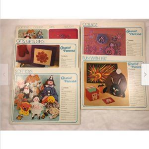 4 Creative Patterns Vintage Craft Books Soft Toys, Collage, Gifts, Feltcraft 70s